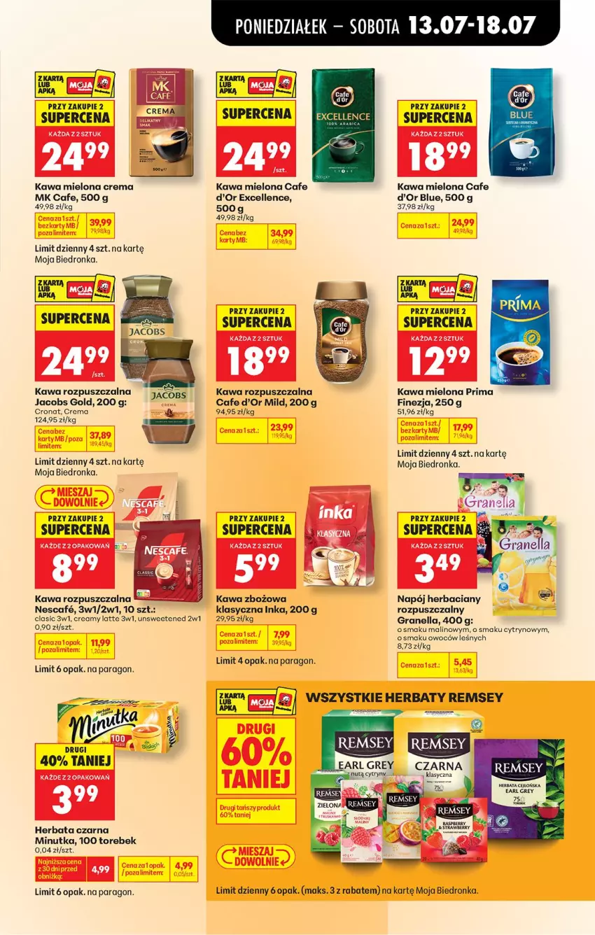 Gazetka promocyjna Biedronka - Od Poniedziałku - ważna 13.07 do 18.07.2026 - strona 67 - produkty: Cytryny, Earl Grey, Fa, Gra, Herbata, Herbata czarna, Inka, Jacobs, Kawa, Kawa mielona, Kawa rozpuszczalna, Napój, Prima