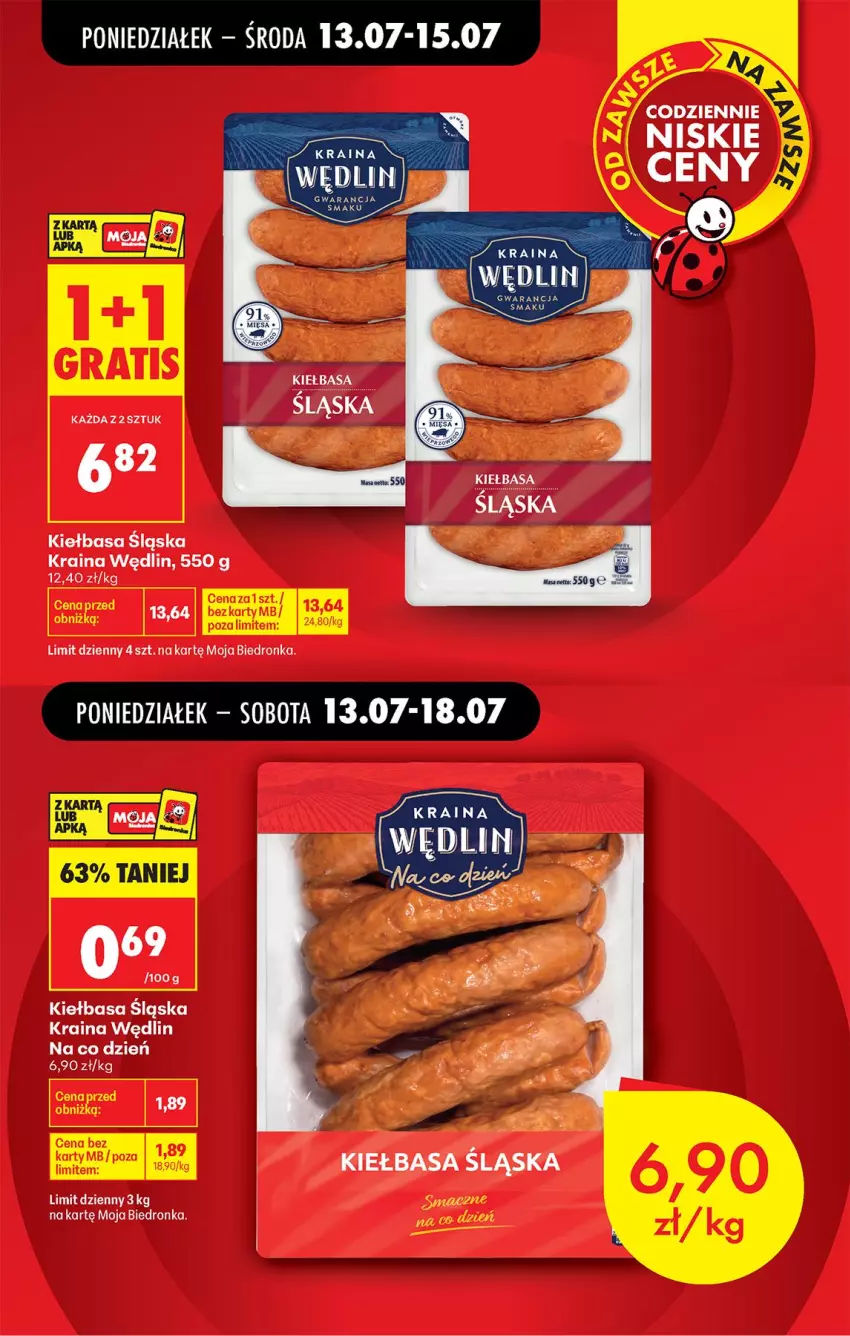 Gazetka promocyjna Biedronka - Od Poniedziałku - ważna 13.07 do 18.07.2026 - strona 7 - produkty: Kiełbasa, Kiełbasa śląska
