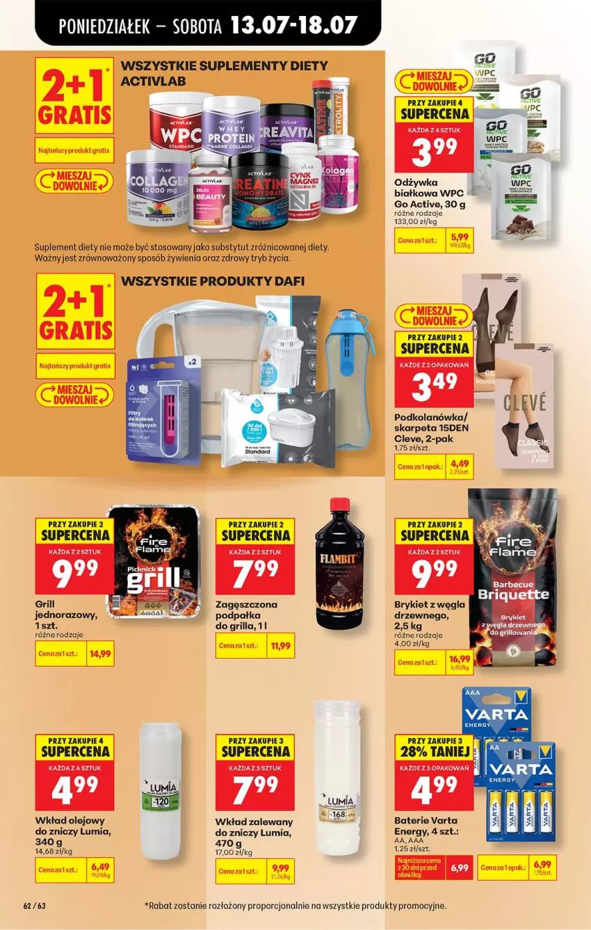 Gazetka promocyjna Biedronka - Od Poniedziałku - ważna 13.07 do 18.07.2026 - strona 82 - produkty: Bols, Dada, Gra, Grill, Karp, Odżywka, Olej, Podkolanówka, Por, Suplement diety, Varta, Wkład olejowy, Znicz