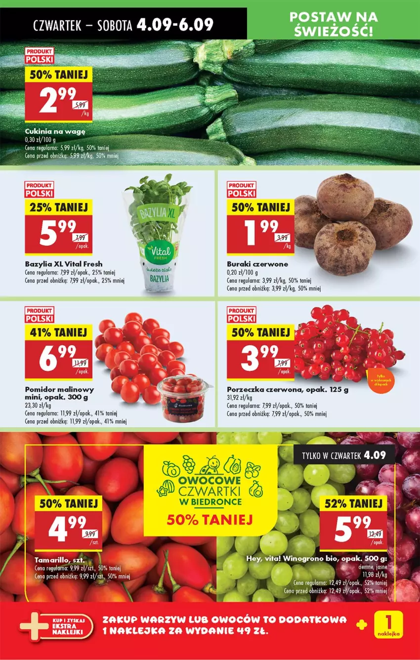 Gazetka promocyjna Biedronka - Od Czwartku - ważna 04.09 do 10.09.2025 - strona 15 - produkty: Bazyl, Bazylia, Buraki, Pomidor malinowy, Por
