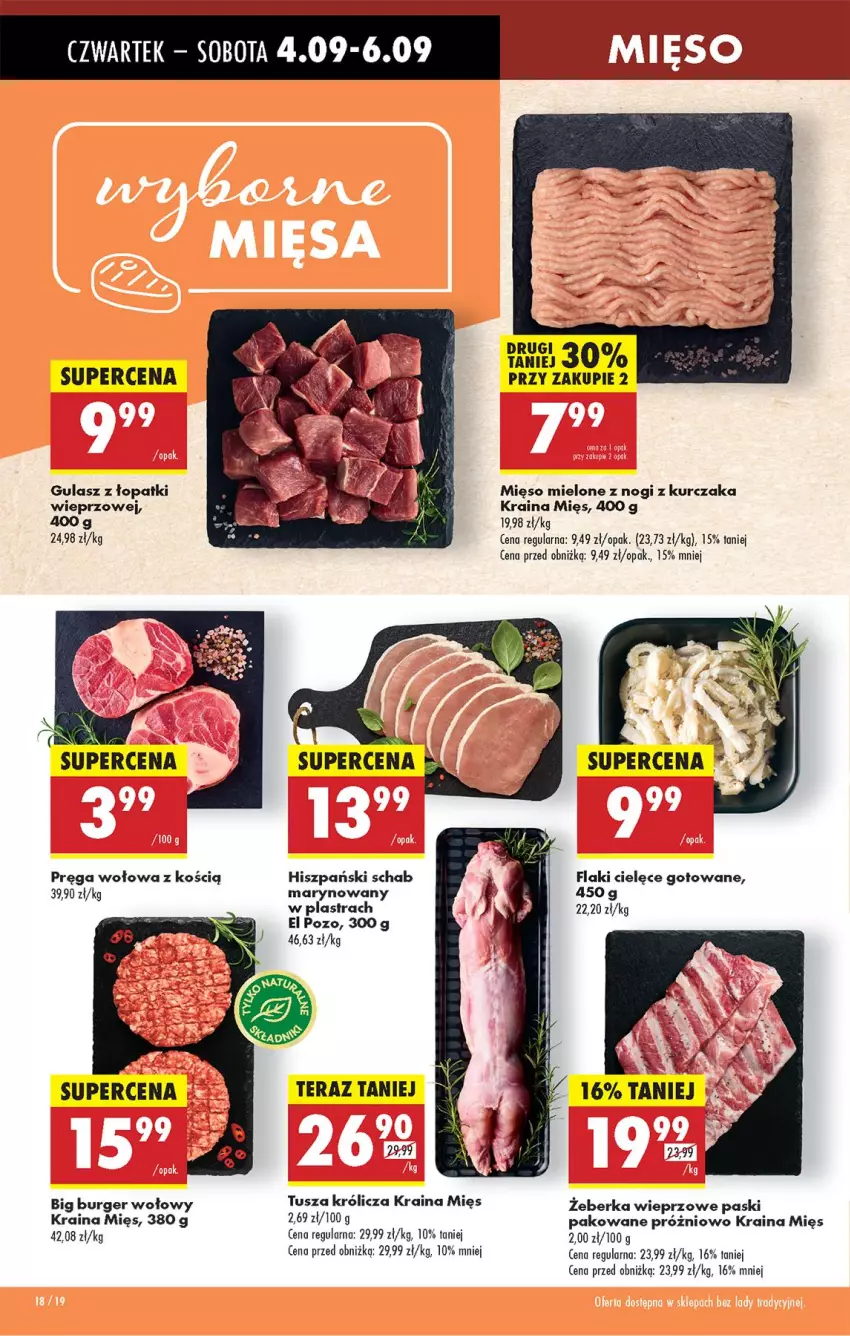 Gazetka promocyjna Biedronka - Od Czwartku - ważna 04.09 do 10.09.2025 - strona 24 - produkty: Burger, Flaki, Kurczak, Mięso, Mięso mielone, Pręga wołowa, Tera, Tusz