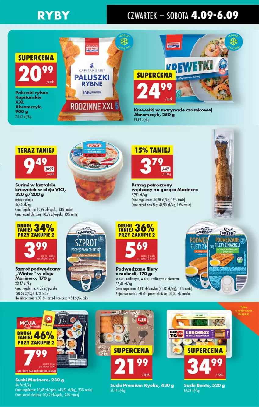 Gazetka promocyjna Biedronka - Od Czwartku - ważna 04.09 do 10.09.2025 - strona 29 - produkty: Krewetki, Olej, Paluszki rybne, Pieprz, Pstrąg, Surimi, Szprot, Tera