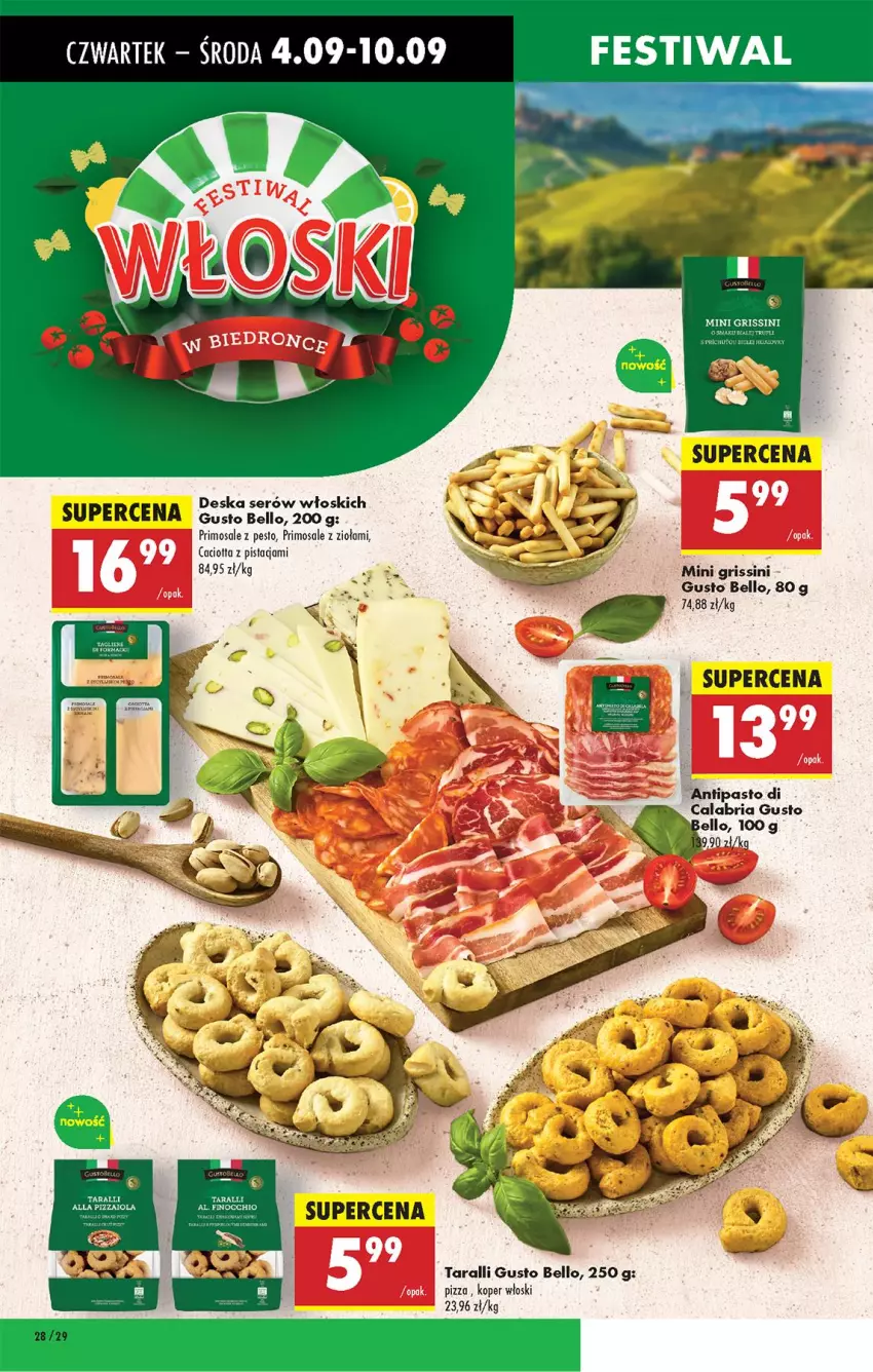 Gazetka promocyjna Biedronka - Od Czwartku - ważna 04.09 do 10.09.2025 - strona 36 - produkty: Bell, Caciotta, Deska serów, Grissini, Koper włoski, Pesto, Pizza, Ser