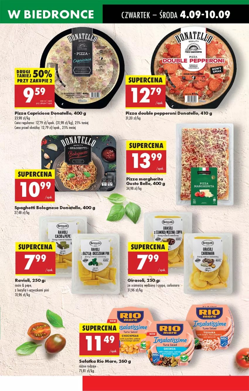 Gazetka promocyjna Biedronka - Od Czwartku - ważna 04.09 do 10.09.2025 - strona 43 - produkty: Bazyl, Bell, Fa, Gala, Gra, Piec, Pizza, Pizza margherita, Quinoa, Rio Mare, Sałat, Sałatka, Spaghetti