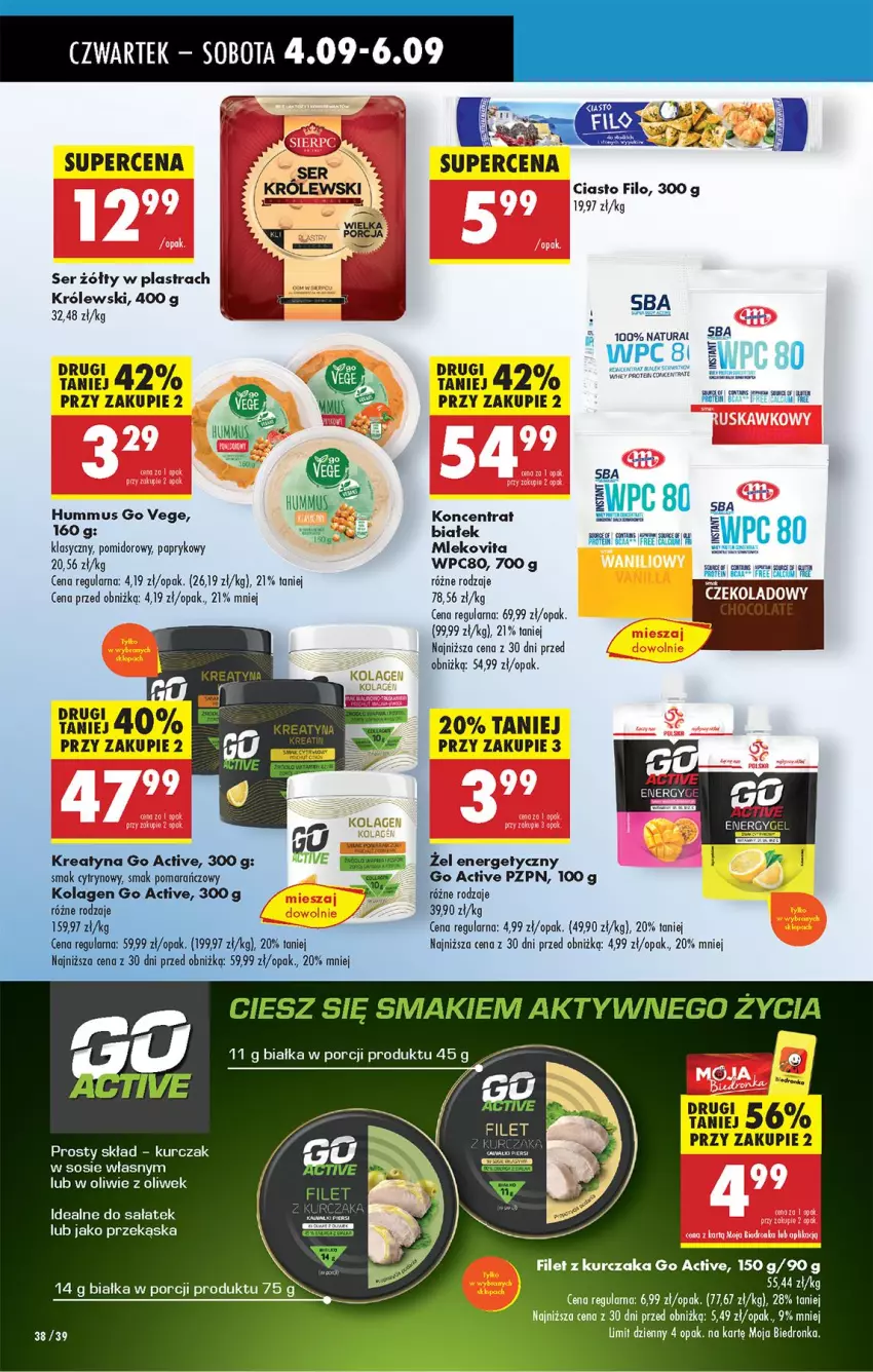Gazetka promocyjna Biedronka - Od Czwartku - ważna 04.09 do 10.09.2025 - strona 48 - produkty: Calcium, Hummus, Kolagen, Kurczak, Mleko, Mlekovita, Mus, Por, Sałat, Ser, Sos