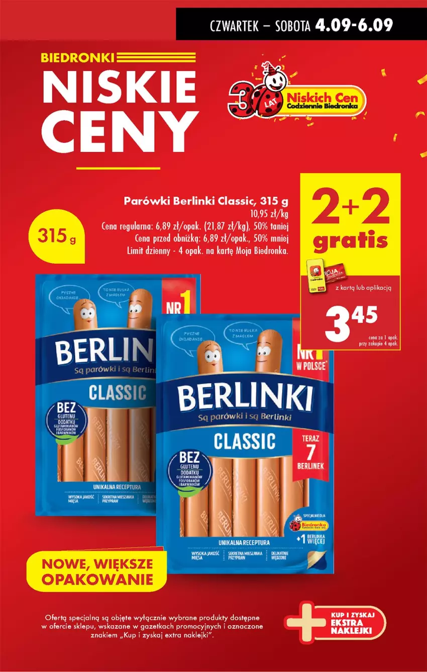 Gazetka promocyjna Biedronka - Od Czwartku - ważna 04.09 do 10.09.2025 - strona 5 - produkty: Berlinki, Klej, Parówki