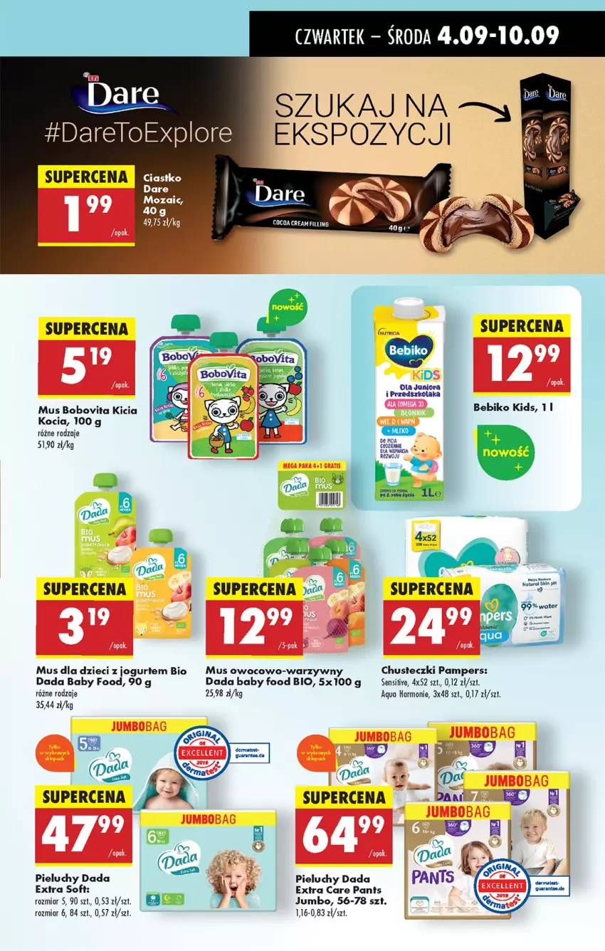 Gazetka promocyjna Biedronka - Od Czwartku - ważna 04.09 do 10.09.2025 - strona 61 - produkty: Bebiko, BoboVita, Chusteczki, Dada, Dzieci, Jogurt, Koc, Mus, Pampers, Pieluchy