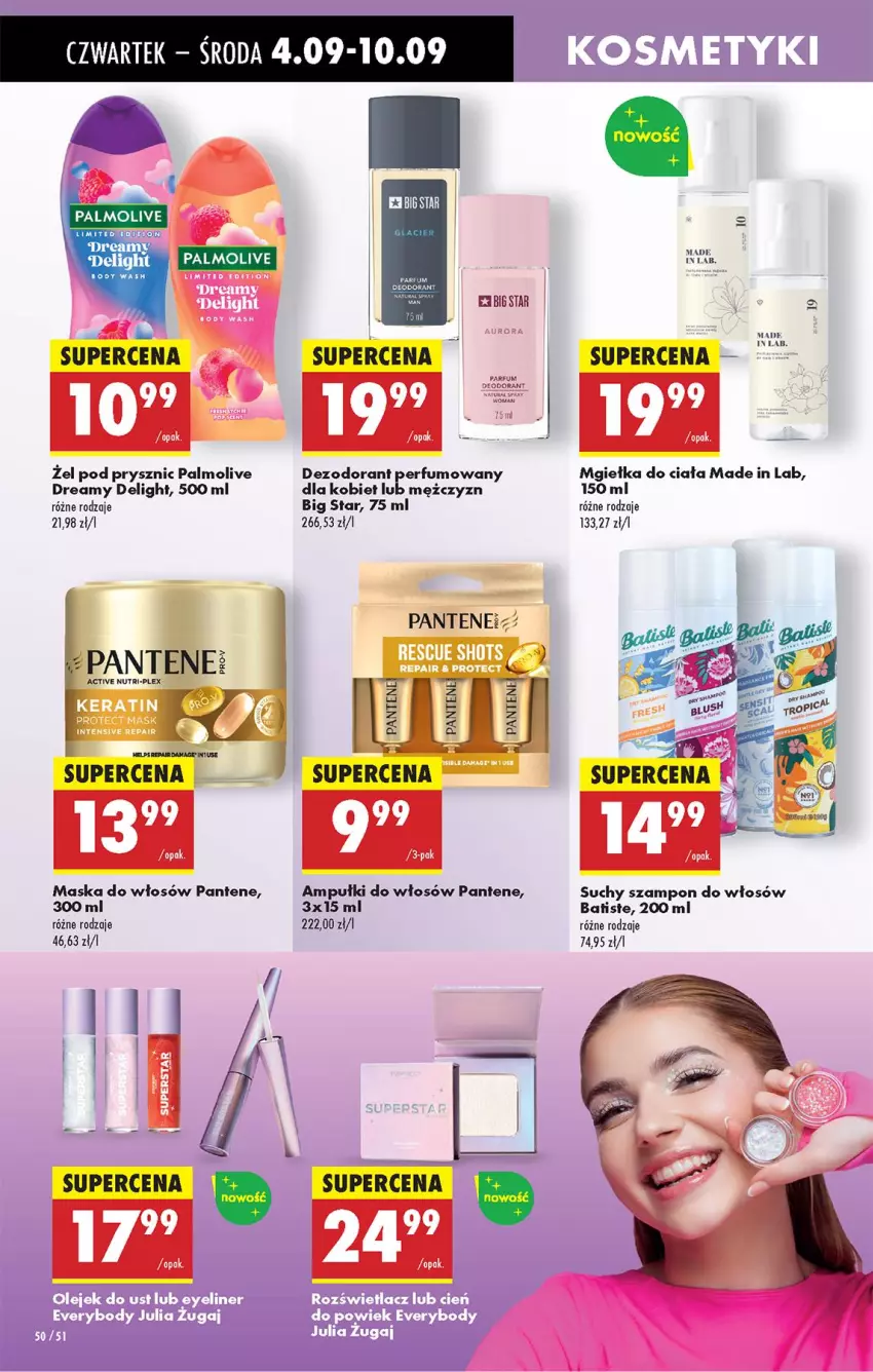 Gazetka promocyjna Biedronka - Od Czwartku - ważna 04.09 do 10.09.2025 - strona 70 - produkty: Dezodorant, Maska, Maska do włosów, Olej, Palmolive, Pantene, Perfum, Suchy szampon, Szampon
