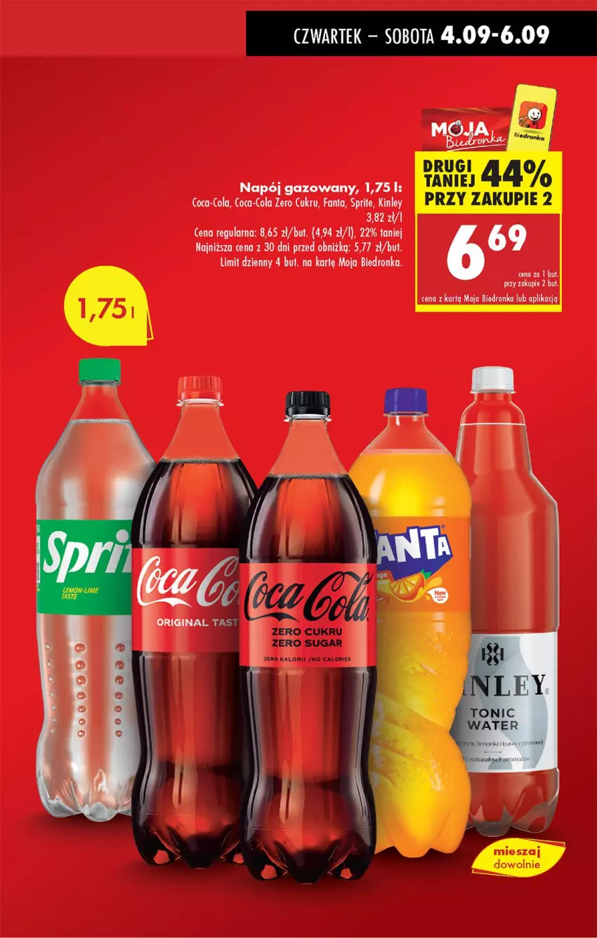 Gazetka promocyjna Biedronka - Od Czwartku - ważna 04.09 do 10.09.2025 - strona 9 - produkty: Coca-Cola, Fa, Fanta, Gin, LG, Napój, Napój gazowany, Sprite