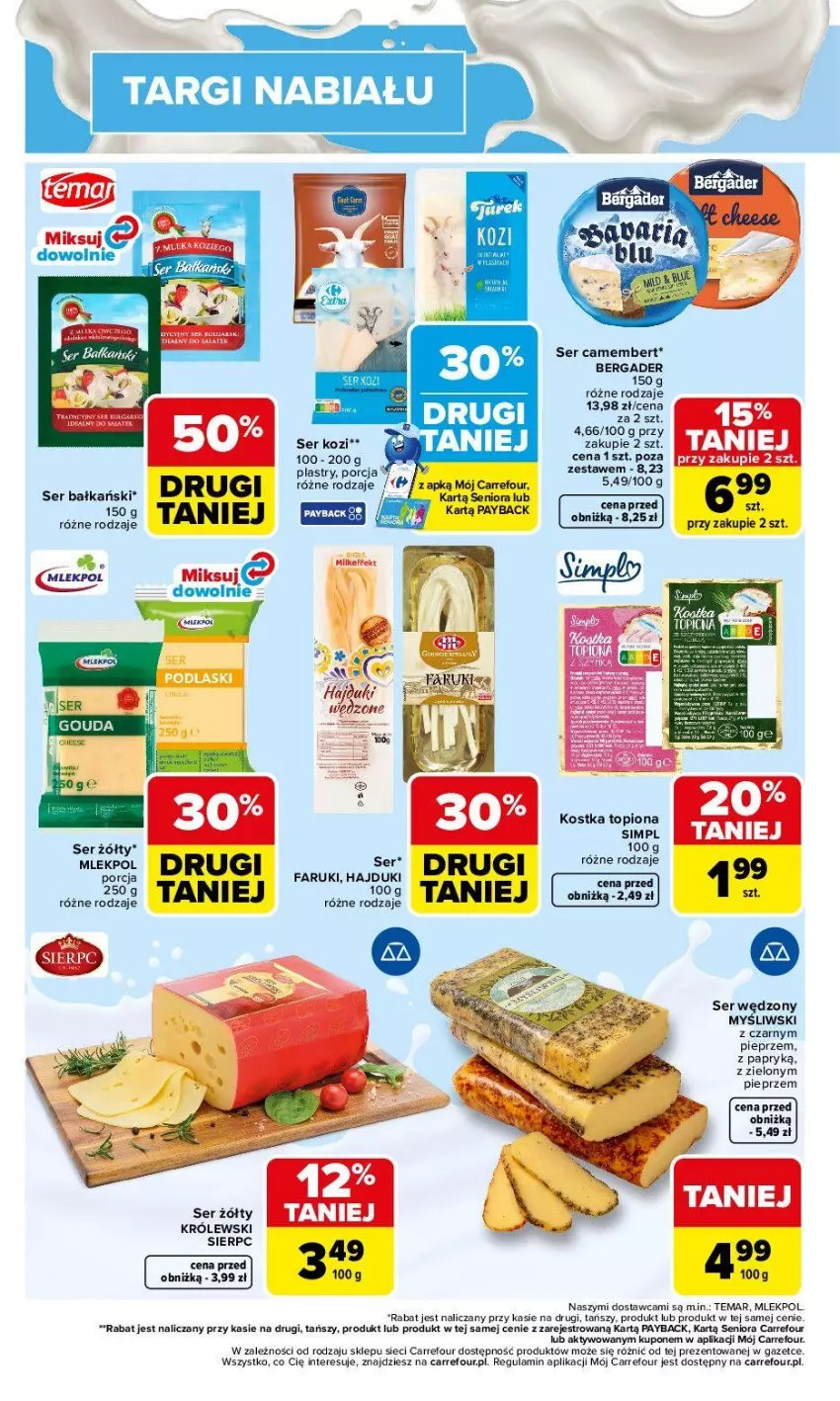 Gazetka promocyjna Carrefour - Gazetka Targi nabiału - ważna 18.05 do 23.05.2026 - strona 2 - produkty: Camembert, Fa, Królewski, Pieprz, Por, Ser, Ser kozi, Sos, Top