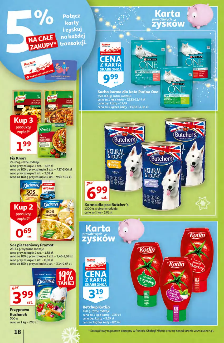 Gazetka promocyjna Auchan - Magia rabatów Hipermarkaty - ważna 12.11 do 17.11.2021 - strona 18 - produkty: Butcher's, Knorr, Kucharek, Piec, Prymat, Sos, Sos pieczeniowy