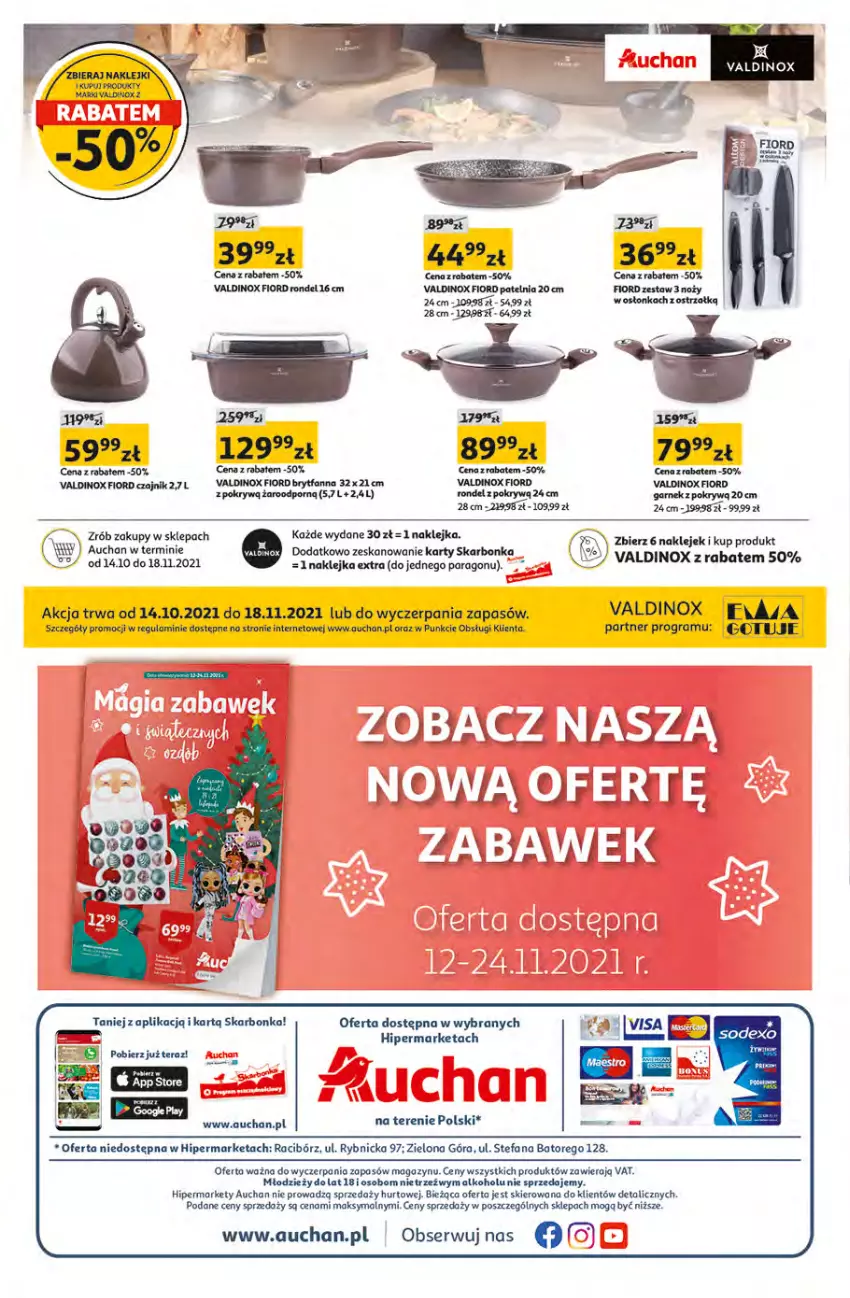 Gazetka promocyjna Auchan - Magia rabatów Hipermarkaty - ważna 12.11 do 17.11.2021 - strona 32 - produkty: Fa, Garnek, Garnek z pokrywą, Gra, Klej, Patelnia, Por, Rondel, Ser, Tera