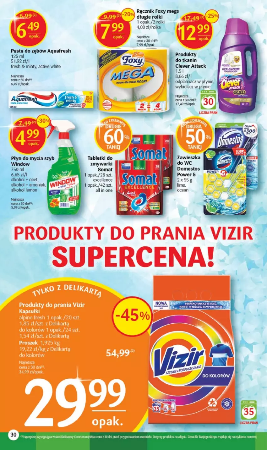 Gazetka promocyjna Delikatesy Centrum - Gazetka DC32 - ważna 17.08 do 23.08.2023 - strona 30 - produkty: Aquafresh, Domestos, Foxy, Odplamiacz, Pasta do zębów, Ręcznik, Rolki, Rum, Somat, Tablet, Tera, Zmywarki