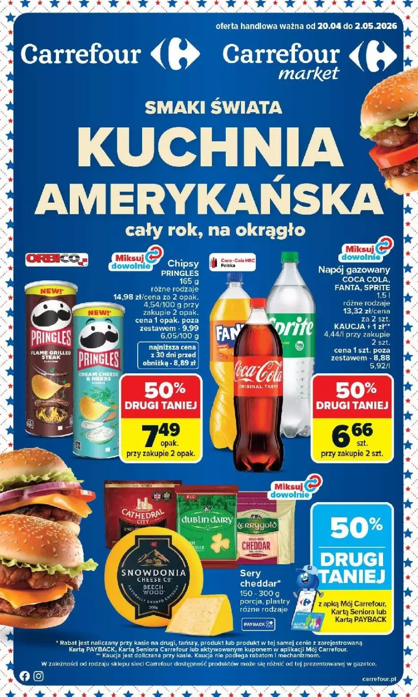 Gazetka promocyjna Carrefour - Gazetka Kuchnia amerykańska - ważna 20.04 do 02.05.2026 - strona 1 - produkty: Coca-Cola