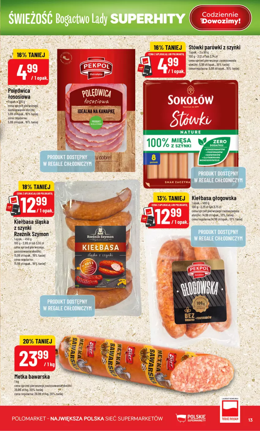 Gazetka promocyjna PoloMarket - Gazetka POLOmarket - ważna 19.08 do 25.08.2026 - strona 13 - produkty: EPEE, Kiełbasa, Laur, Parówki, Parówki z szynki, Polędwica, Ser, Sos