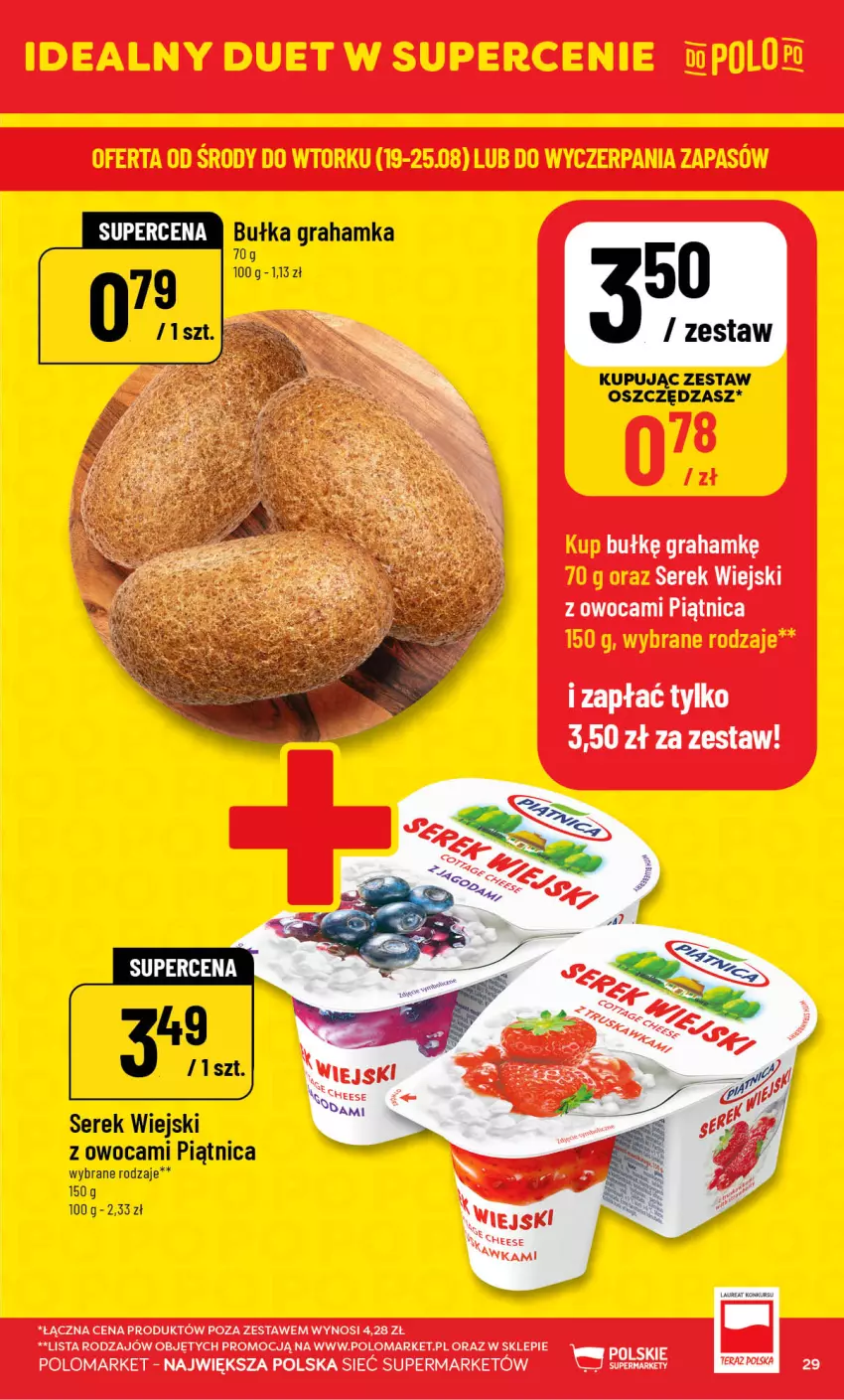 Gazetka promocyjna PoloMarket - Gazetka POLOmarket - ważna 19.08 do 25.08.2026 - strona 29 - produkty: Bułka, Bułka grahamka, Gra, Piątnica, Ser, Serek, Serek wiejski
