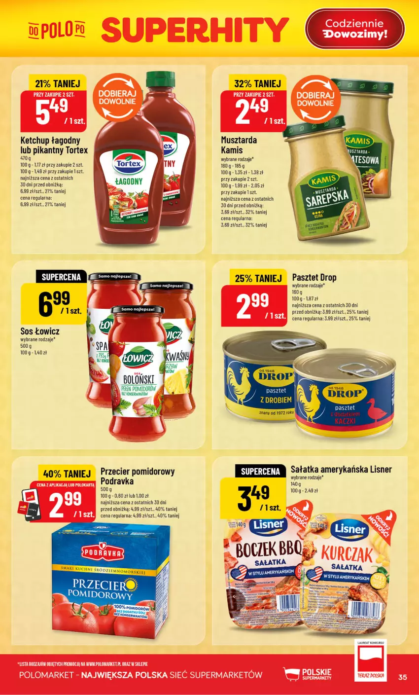 Gazetka promocyjna PoloMarket - Gazetka POLOmarket - ważna 19.08 do 25.08.2026 - strona 35 - produkty: Kamis, Ketchup, Laur, Lisner, Mus, Musztarda, Pasztet, Podravka, Sałat, Sałatka, Ser, Sos