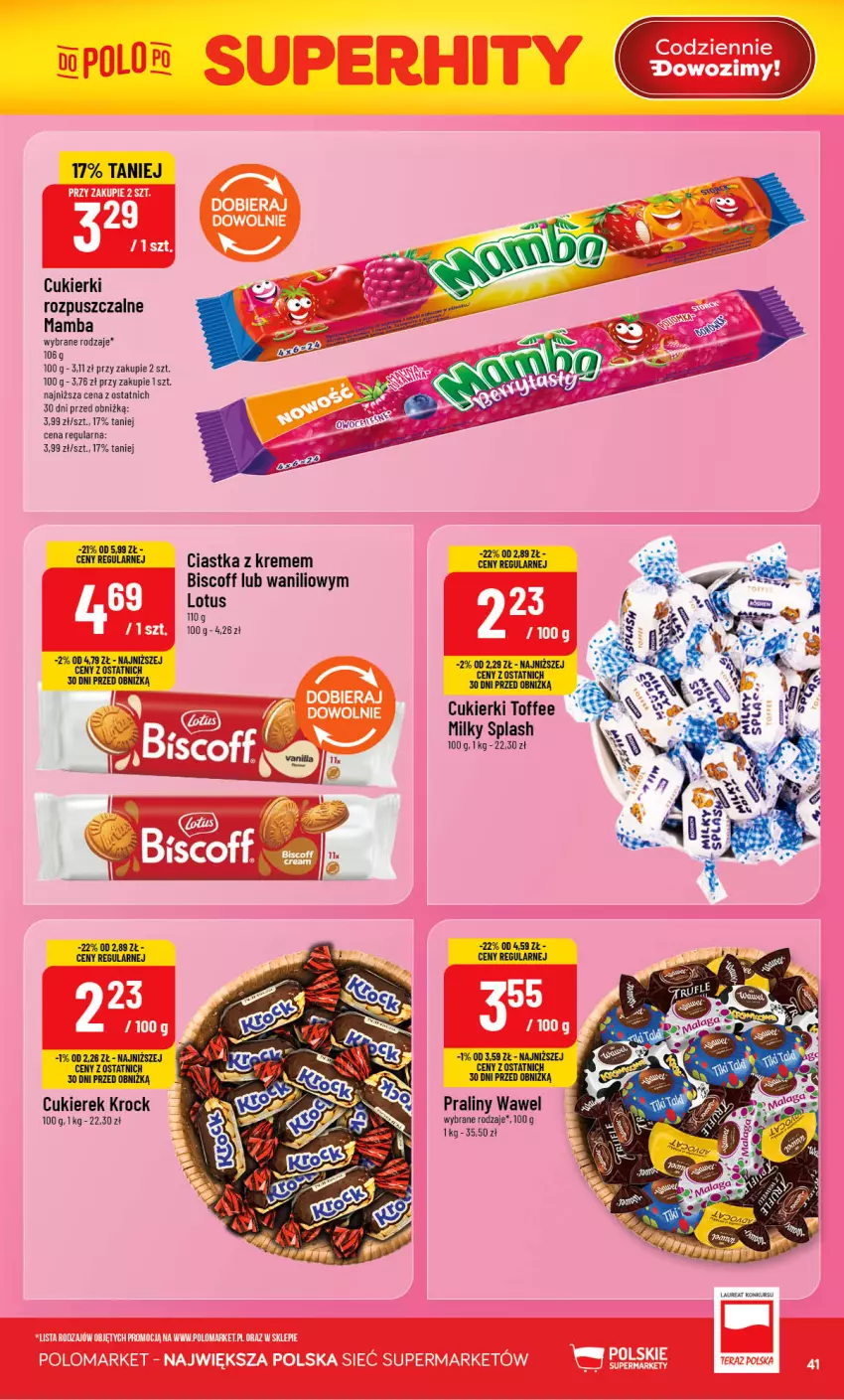Gazetka promocyjna PoloMarket - Gazetka POLOmarket - ważna 19.08 do 25.08.2026 - strona 41 - produkty: Ciastka, Cukier, Cukierki, Laur, Mamba, Praliny, Wawel