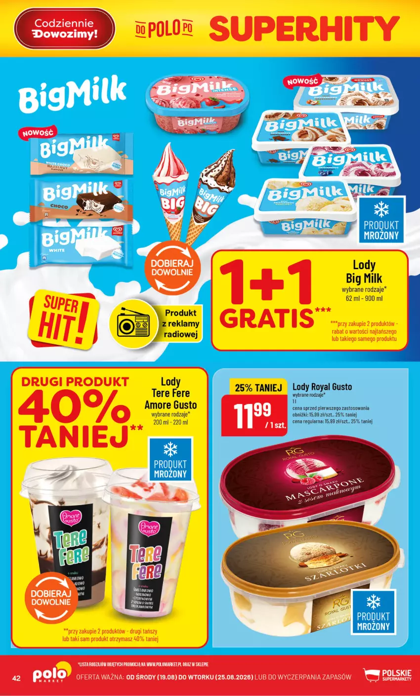 Gazetka promocyjna PoloMarket - Gazetka POLOmarket - ważna 19.08 do 25.08.2026 - strona 42 - produkty: Big Milk, Fa, Lody
