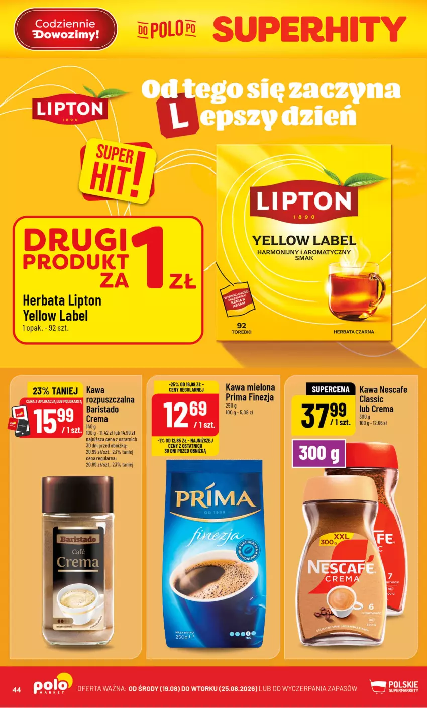 Gazetka promocyjna PoloMarket - Gazetka POLOmarket - ważna 19.08 do 25.08.2026 - strona 44 - produkty: Herbata, Kawa, Kawa mielona, Lipton