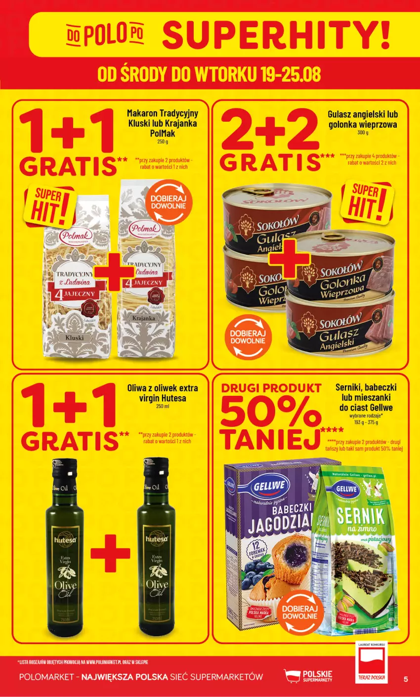 Gazetka promocyjna PoloMarket - Gazetka POLOmarket - ważna 19.08 do 25.08.2026 - strona 5 - produkty: Babeczki, Gin, Golonka wieprzowa, Makaron, Oliwa, Oliwa z oliwek, Olma, Ser, Tera