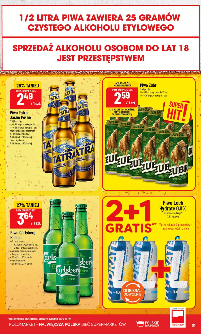 Gazetka promocyjna PoloMarket - Gazetka POLOmarket - ważna 19.08 do 25.08.2026 - strona 51 - produkty: Carlsberg, Laur, Piwo, Tatra