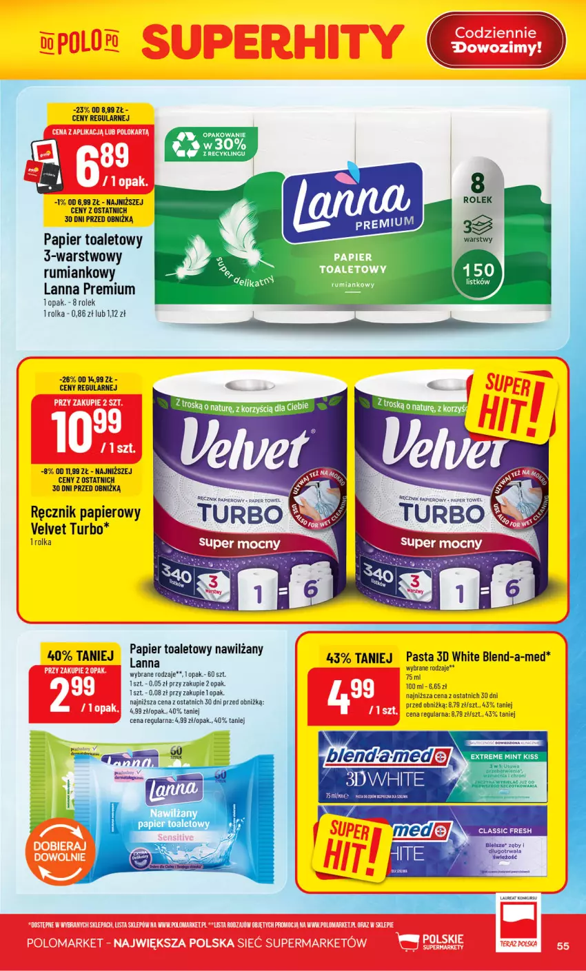 Gazetka promocyjna PoloMarket - Gazetka POLOmarket - ważna 19.08 do 25.08.2026 - strona 55 - produkty: Blend-a-Med, LG, Papier, Papier toaletowy, Ręcznik, Rum, Velvet
