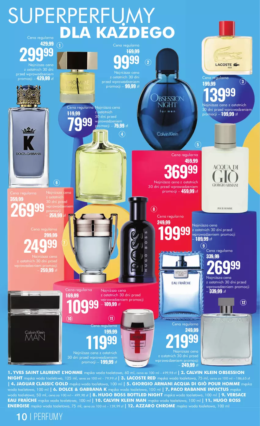 Gazetka promocyjna Super Pharm - ważna 15.05 do 28.05.2024 - strona 10 - produkty: Azzaro, Calvin Klein, Giorgio Armani, Hugo Boss, Jaguar, Lacoste, Laur, Paco Rabanne, Perfum, SESSIO, Versace, Woda, Woda toaletowa, Yves Saint Laurent