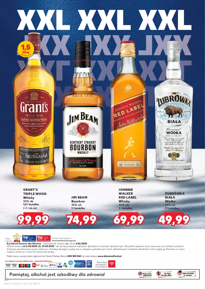 Gazetka promocyjna Kaufland - Barek Kauflandu - ważna 06.02 do 19.02.2025 - strona 36 - produkty: Bourbon, Gra, Jim Beam, Johnnie Walker, Mięta, Wagi, Whisky, Wódka