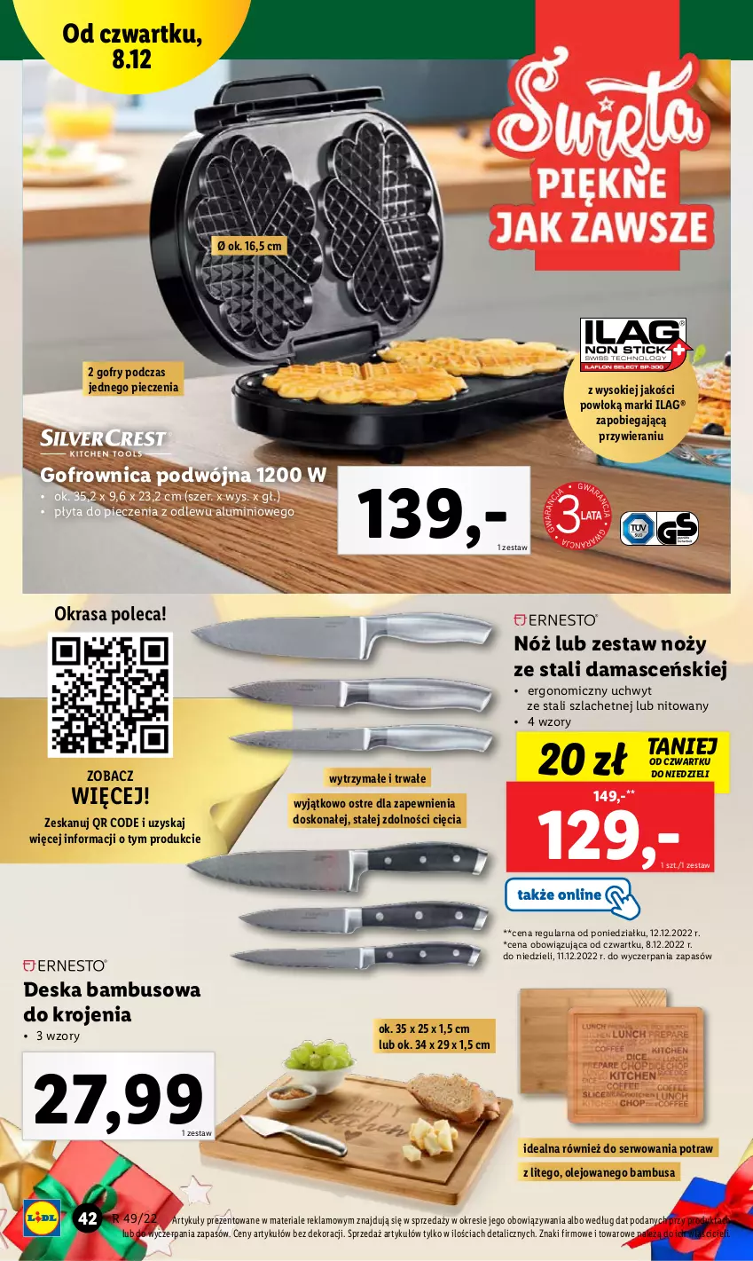 Gazetka promocyjna Lidl - GAZETKA - ważna 05.12 do 11.12.2022 - strona 44 - produkty: Gofrownica, Gofry, Noż, Olej, Piec, Płyta, Ser, Sok