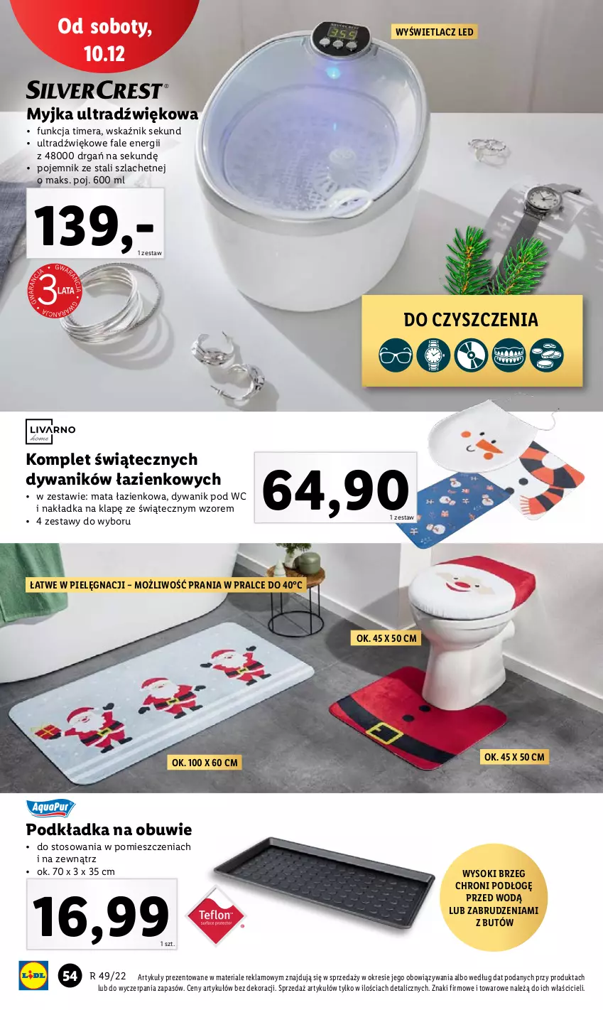 Gazetka promocyjna Lidl - GAZETKA - ważna 05.12 do 11.12.2022 - strona 60 - produkty: Dywan, Dywanik, Fa, Mata łazienkowa, Obuwie, Podkład, Podkładka, Pojemnik, Sok