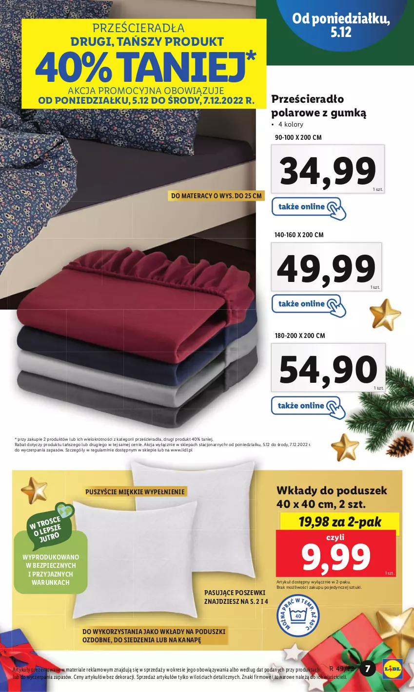 Gazetka promocyjna Lidl - GAZETKA - ważna 05.12 do 11.12.2022 - strona 7 - produkty: Materac, Piec, Prześcieradło, Tera