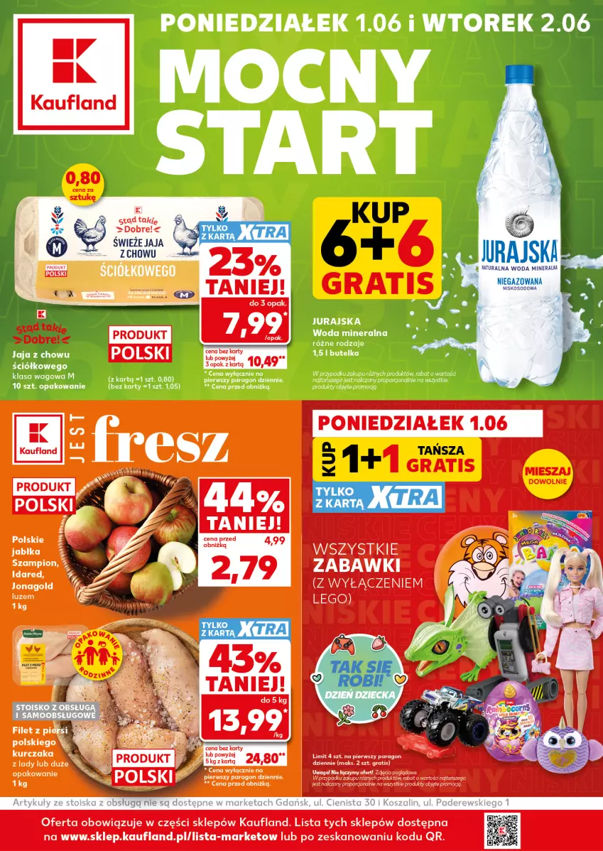 Gazetka promocyjna Kaufland - Mocny Start - ważna 01.06 do 02.06.2026 - strona 1 - produkty: Jaja, Kurczak, LEGO, Woda, Woda mineralna
