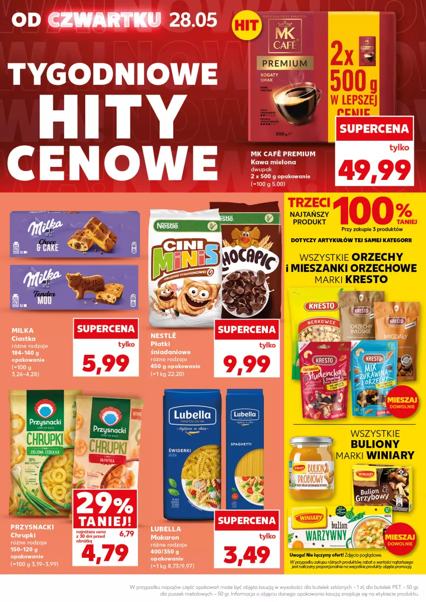Gazetka promocyjna Kaufland - Mocny Start - ważna 01.06 do 02.06.2026 - strona 10 - produkty: Bell, Bella, Chrupki, Danio, Kawa, Kawa mielona, Lubella, Makaron, Milka, Przysnacki