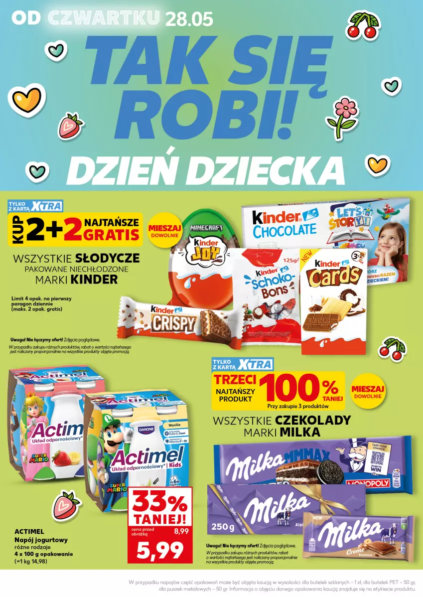 Gazetka promocyjna Kaufland - Mocny Start - ważna 01.06 do 02.06.2026 - strona 4 - produkty: Actimel, Gra, Jogurt, Kinder, Milka, Napój, Napój jogurtowy, Por, Waga