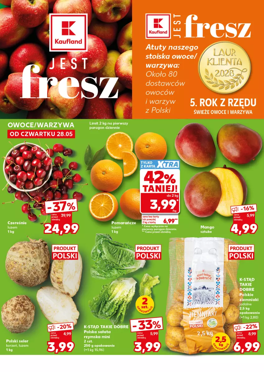 Gazetka promocyjna Kaufland - Mocny Start - ważna 01.06 do 02.06.2026 - strona 6 - produkty: Mango, Owoce, Pomarańcze, Sałat, Ser, Warzywa, Ziemniaki