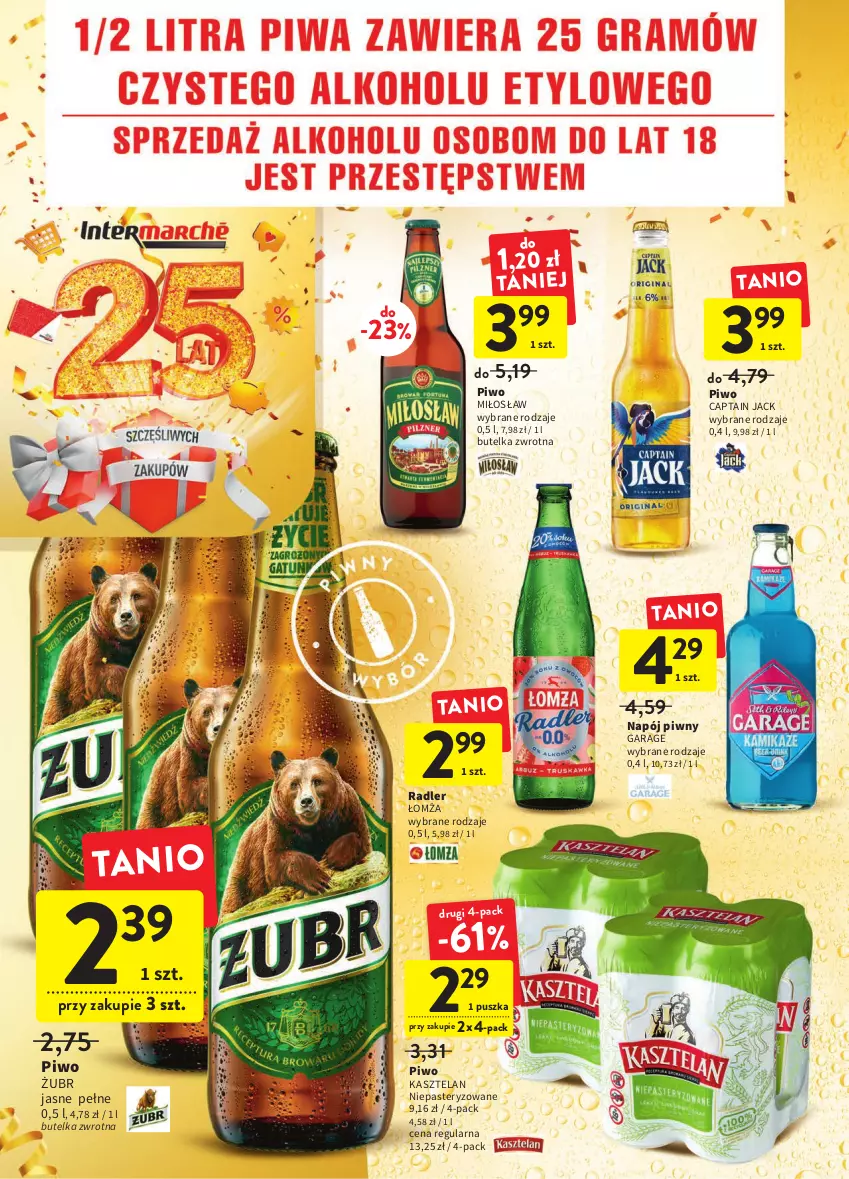 Gazetka promocyjna Intermarche - Gazetka Intermarche - ważna 13.10 do 19.10.2022 - strona 32 - produkty: Captain Jack, Kasztelan, Napój, Piwo, Radler