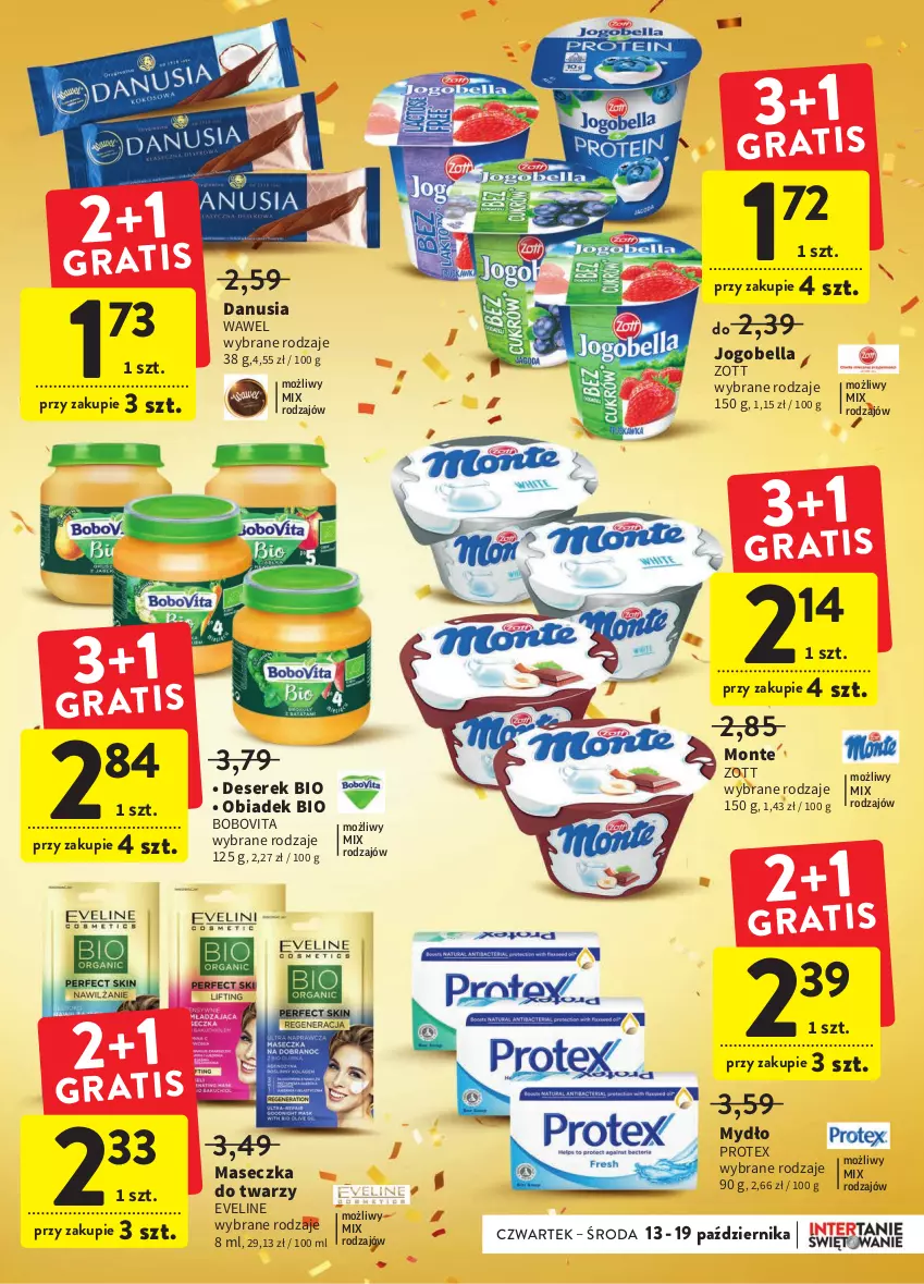 Gazetka promocyjna Intermarche - Gazetka Intermarche - ważna 13.10 do 19.10.2022 - strona 9 - produkty: Bell, Bella, BoboVita, Deser, Eveline, Jogobella, Monte, Mydło, Ser, Serek, Wawel, Zott