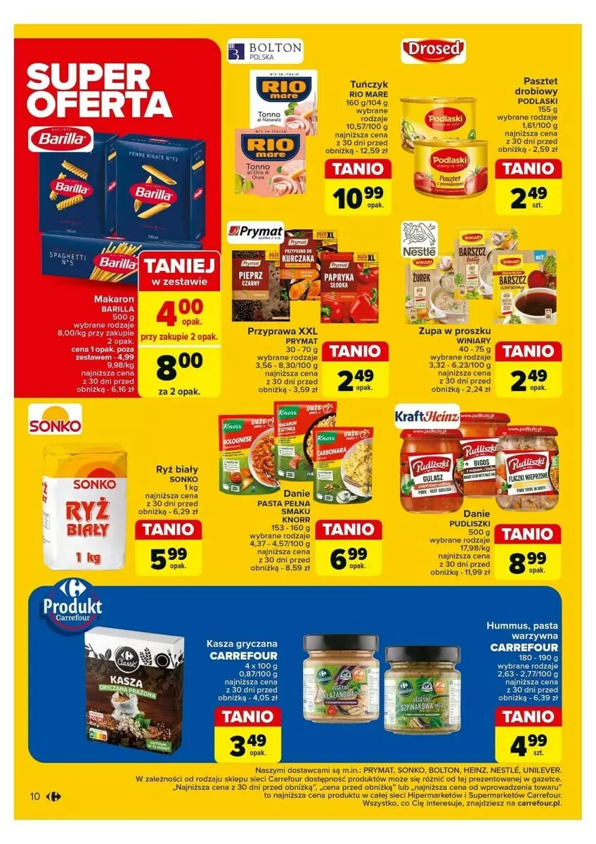 Gazetka promocyjna Carrefour - ważna 04.06 do 08.06.2024 - strona 6 - produkty: Gry, Heinz, Kasza, Kasza gryczana, Pasztet, Prymat, Rio Mare, Ryż, Ryż biały, Sonko, Tuńczyk, Zupa