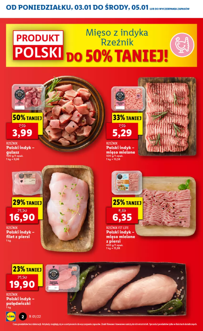 Gazetka promocyjna Lidl - GAZETKA - ważna 03.01 do 05.01.2022 - strona 2 - produkty: Mięso, Mięso z indyka