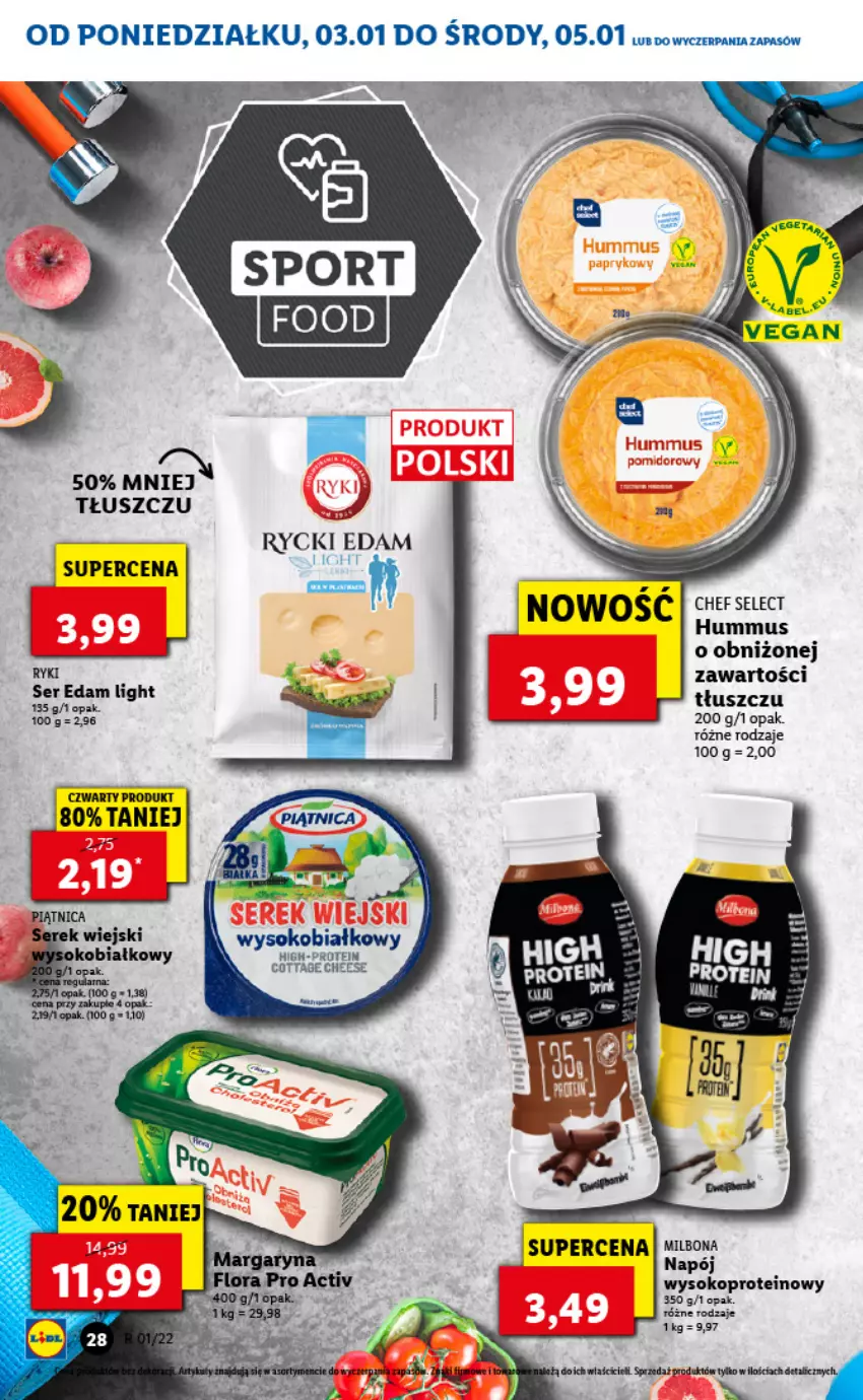 Gazetka promocyjna Lidl - GAZETKA - ważna 03.01 do 05.01.2022 - strona 28 - produkty: Edam, Leon, Napój, Piątnica, Ser, Serek, Serek wiejski, Sok