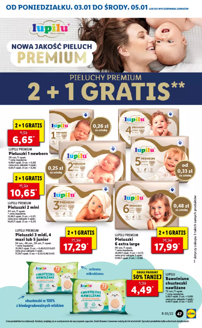 Gazetka promocyjna Lidl - GAZETKA - ważna 03.01 do 05.01.2022 - strona 47 - produkty: Chusteczki, Fa, Gra, Pieluchy