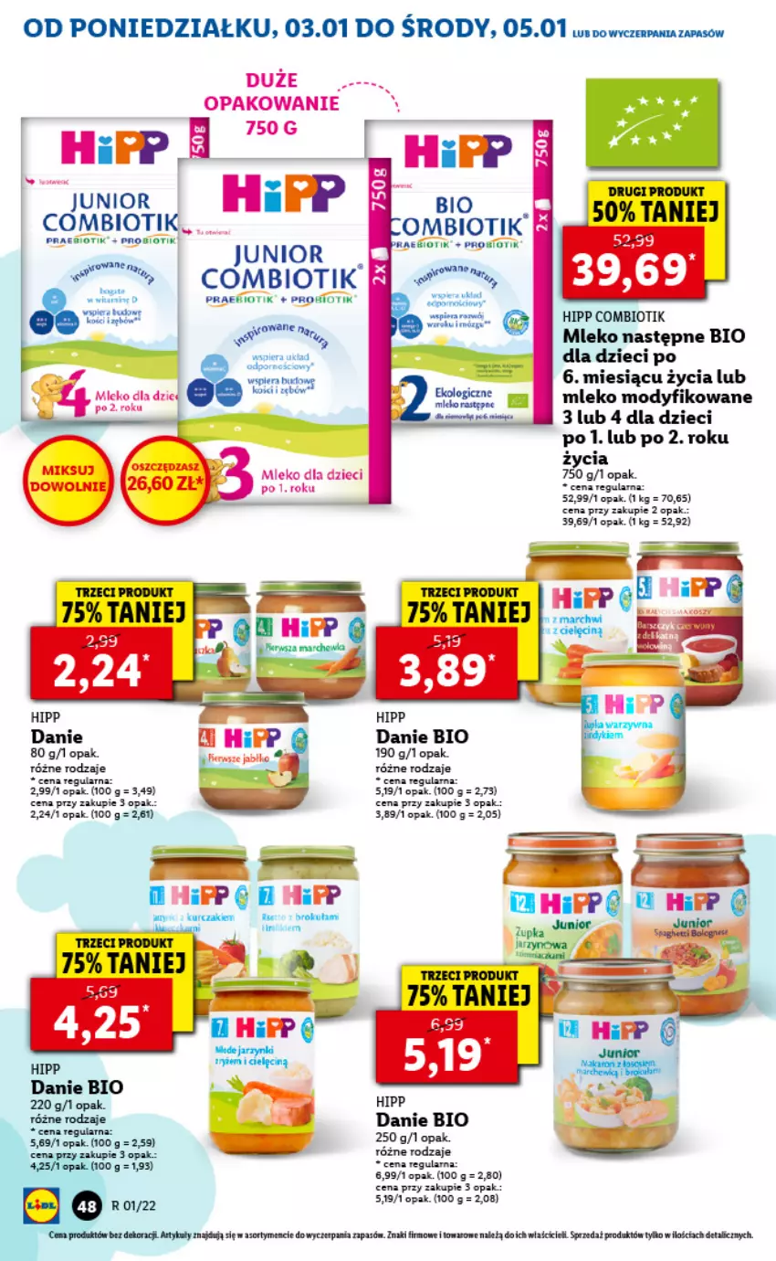 Gazetka promocyjna Lidl - GAZETKA - ważna 03.01 do 05.01.2022 - strona 48 - produkty: AEG, Dzieci, HiPP, Kurczak, Mleko, Mleko dla dzieci, Mleko modyfikowane, O nas, Por, Ser