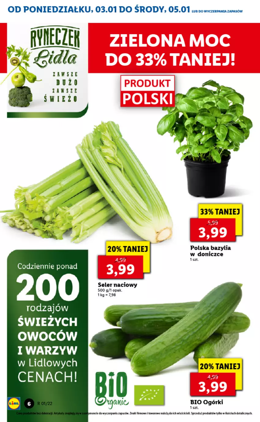 Gazetka promocyjna Lidl - GAZETKA - ważna 03.01 do 05.01.2022 - strona 6 - produkty: Bazyl, Bazylia, LG, Seler naciowy