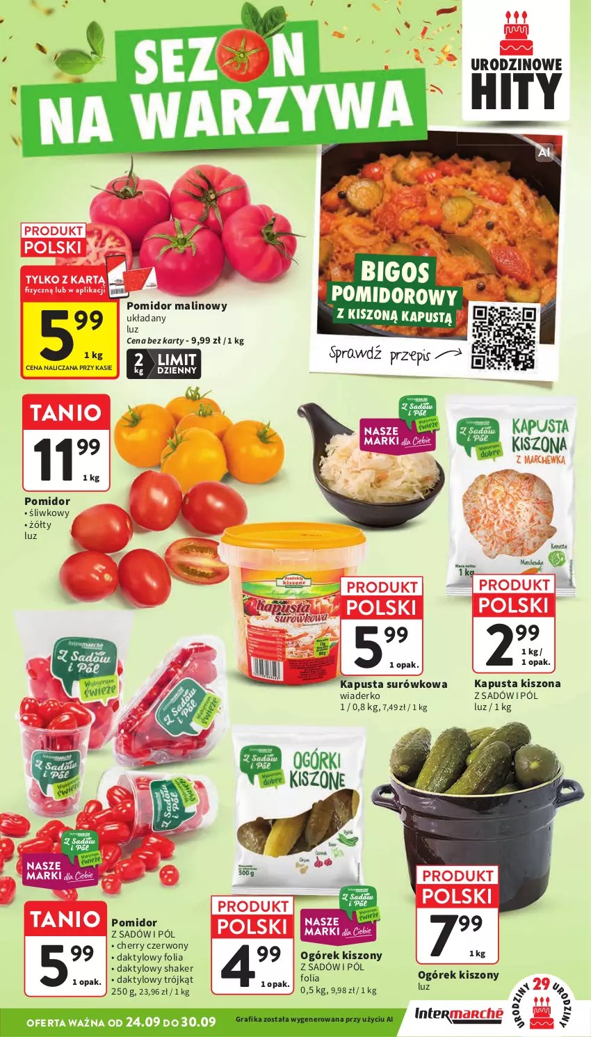 Gazetka promocyjna Intermarche - Gazetka promocyjna - ważna 24.09 do 30.09.2026 - strona 11 - produkty: Bigos, Gra, Grafika, Kapustą, Ogórek, Pomidor malinowy