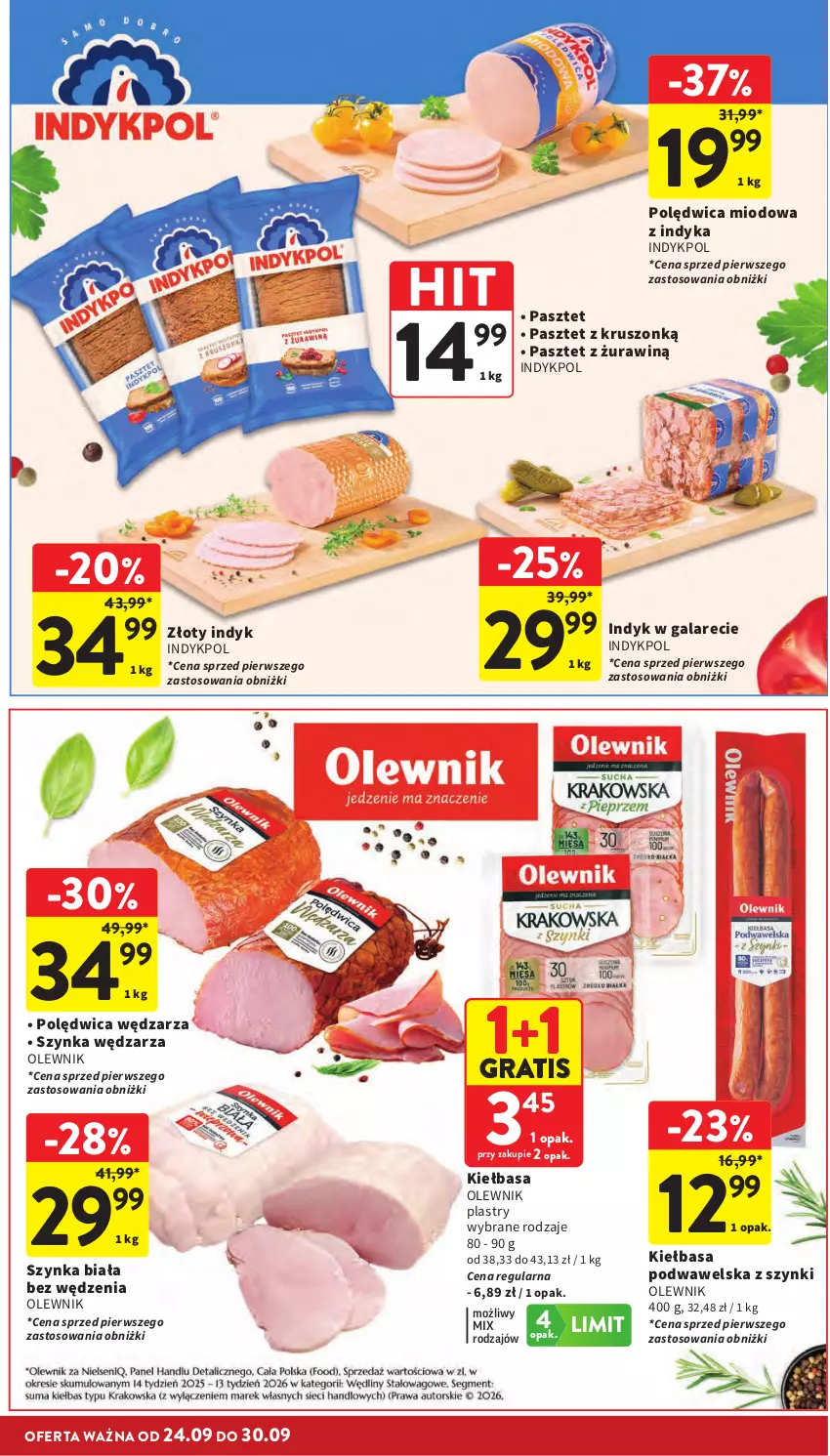 Gazetka promocyjna Intermarche - Gazetka promocyjna - ważna 24.09 do 30.09.2026 - strona 18 - produkty: Gala, Gra, Kiełbasa, Kiełbasa podwawelska, Olewnik, Pasztet, Polędwica, Szynka, Szynka biała, Wawel