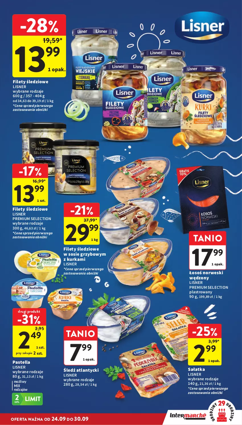 Gazetka promocyjna Intermarche - Gazetka promocyjna - ważna 24.09 do 30.09.2026 - strona 21 - produkty: Lisner, Pastella, Sałat, Sałatka, Sos