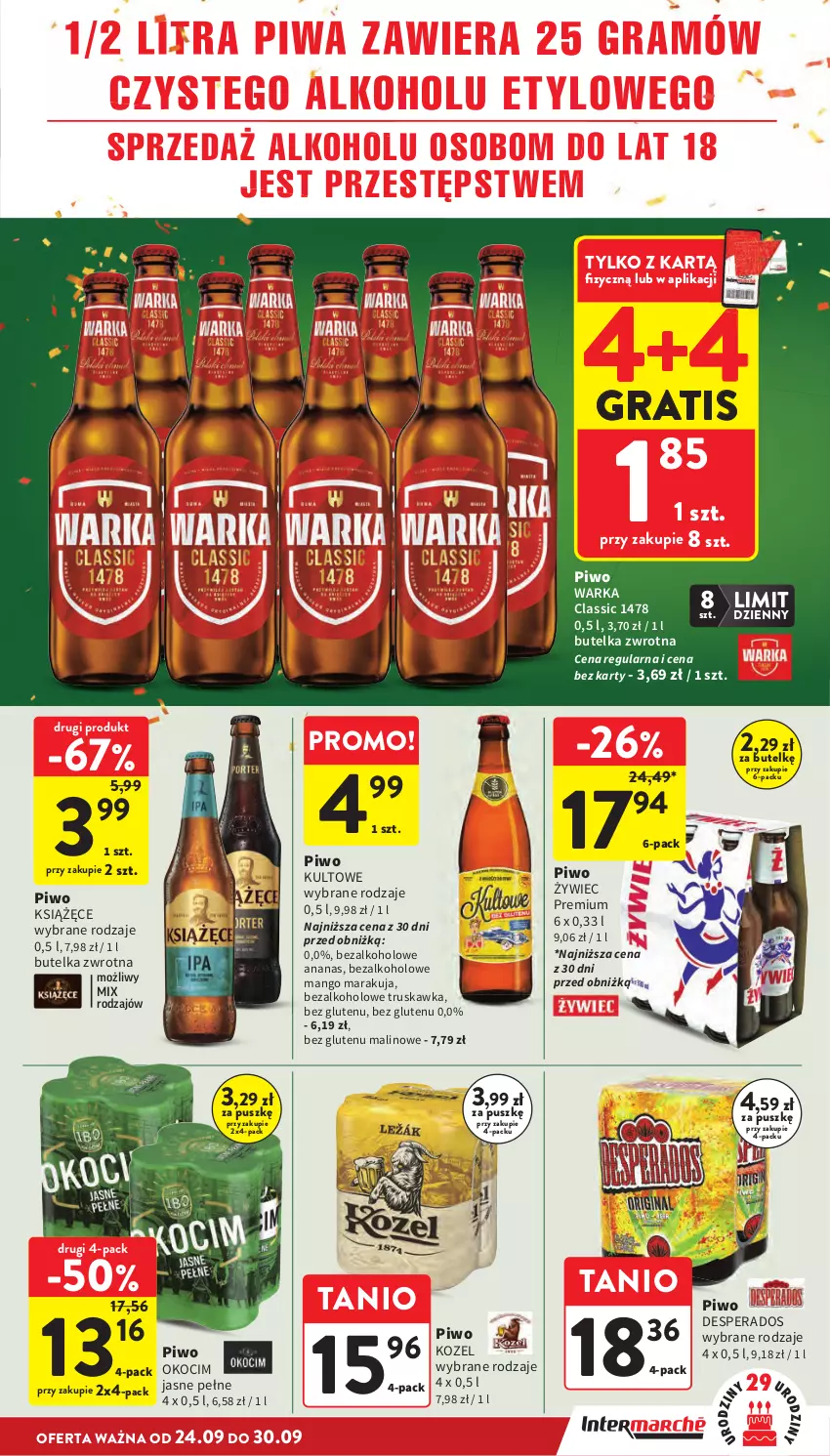 Gazetka promocyjna Intermarche - Gazetka promocyjna - ważna 24.09 do 30.09.2026 - strona 37 - produkty: Ananas, Desperados, Gra, Koc, Kozel, Książęce, Mango, Okocim, Piwa, Piwo, Warka