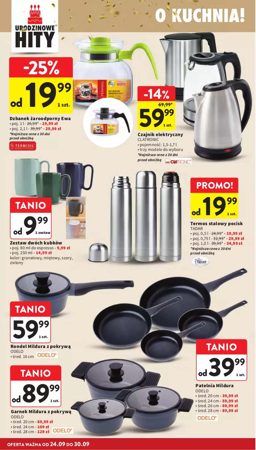 Gazetka promocyjna Intermarche - Gazetka promocyjna - ważna 24.09 do 30.09.2026 - strona 44 - produkty: Czajnik, Czajnik elektryczny, Dzbanek, Garnek, Gra, Granat, Kuchnia, Patelnia, Por, Rondel, Termos