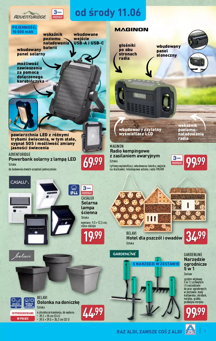 Gazetka promocyjna Aldi - Artykuły przemysłowe i tekstylia - ważna 11.06 do 14.06.2025 - strona 7 - produkty: Gin, Głośnik, Gra, Lampa, Lampa ścienna, Latarka, Osłonka, Por, Powerbank, Ryba, Silan, Słuchawki, Sos, Tarka, Teleskop